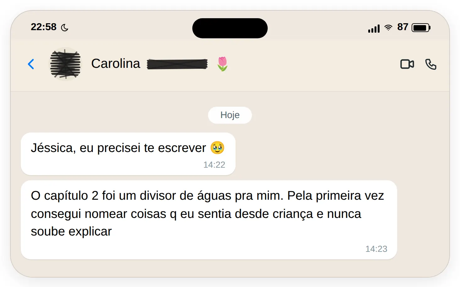 Depoimento Carolina