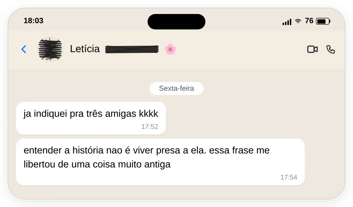 Depoimento Letícia